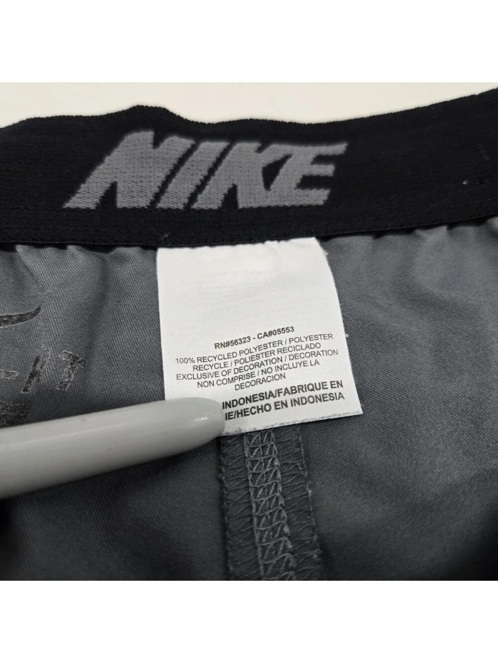 Men's LARGE Nike Dri-Fit Training Pants Cool Grey Pockets Adjustable 377786-064